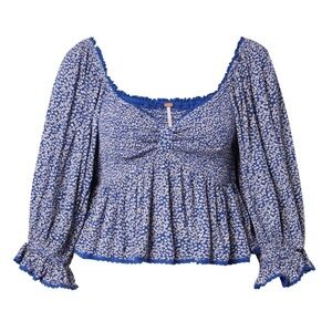 ❤️‍🔥Firm Price❤️‍🔥 Free people Brittnee print smocked back top